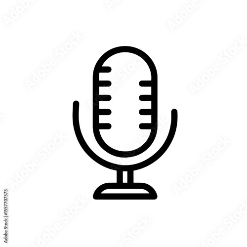 Simple microphone icon. This microphone symbol is perfect for communication apps, podcasting websites, and audio recording studios.