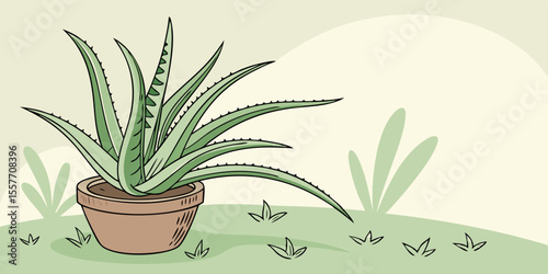aloe vera plant in pot
