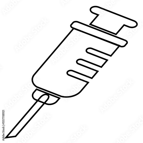 Medical syringe icon is used in medical field, including giving medicine through injection, taking blood samples etc.