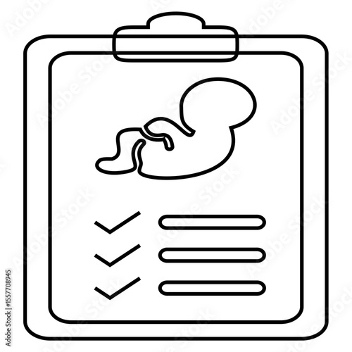 Icon about baby health monitoring board, development and recording of the fetus, careful care for the health of the fetus and post-pregnancy