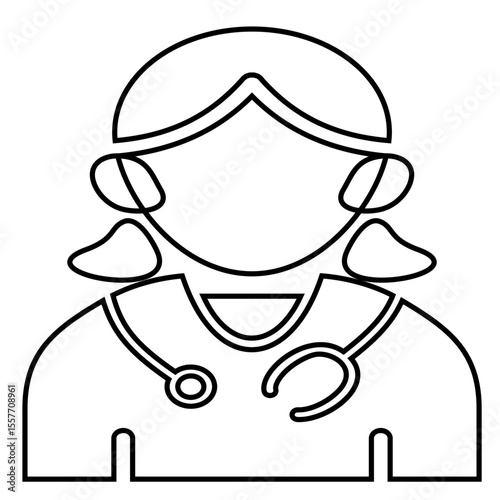 Line icon female medical professionals in a health context, especially those related to patient care, consultation and medical support, including in the field of fetal and maternal health