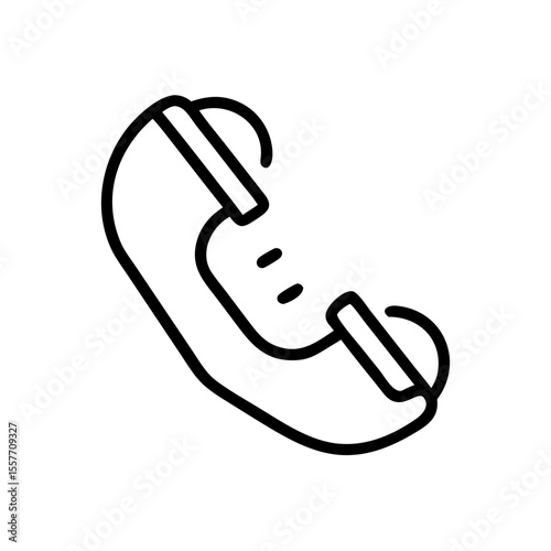 Vector illustration of a telephone receiver, minimalist design, black outline on white background