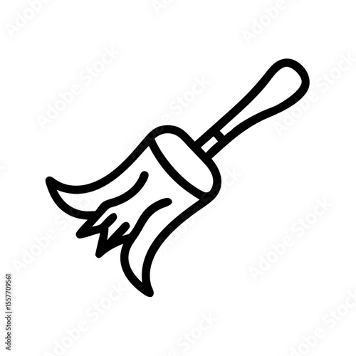 Vector illustration of a cleaning brush, simple line design, household tool depiction
