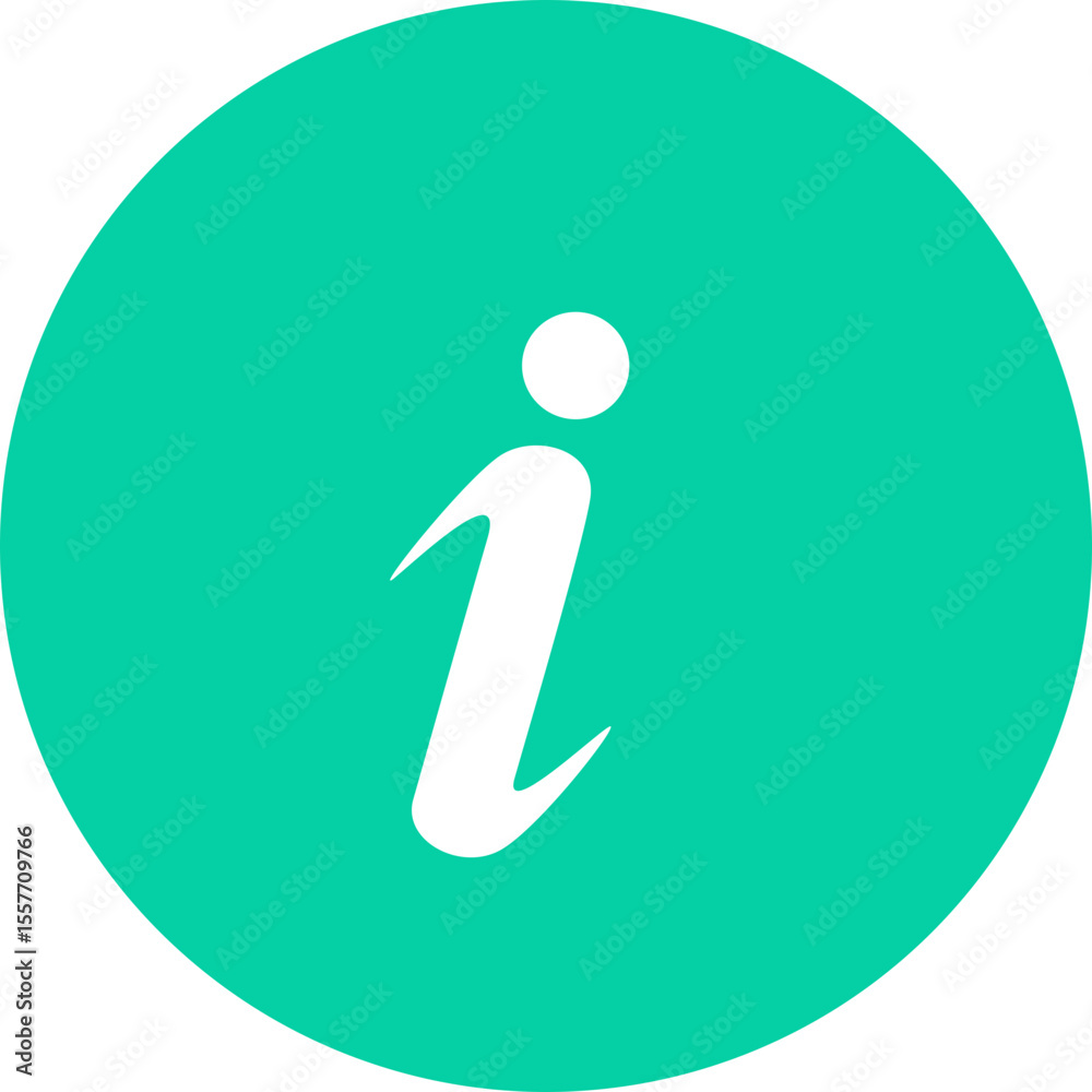 White information icon inside a green circle providing assistance and support to the user interface White information icon inside a green circle providing assistance and support to the user interface