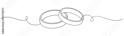 Wedding ring line art vector illustration. Vector eps