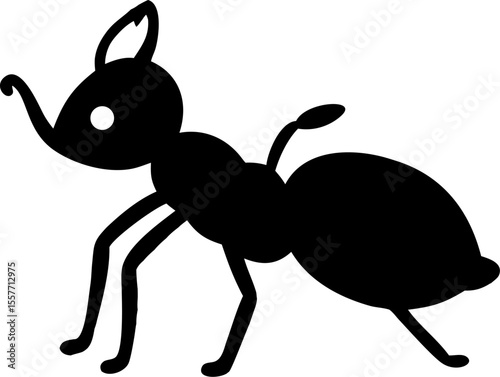 Funny cartoon ant character illustration on a white background, perfect for nature or pest-related designs