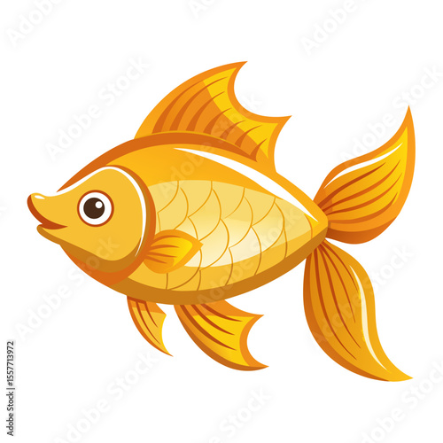 gold fish isolated on white background