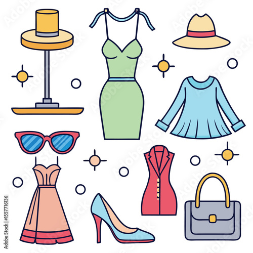 fashion vector accessories related concept dres icon 1