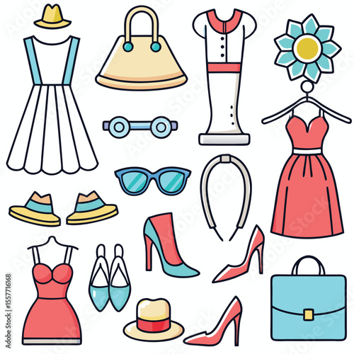 fashion vector accessories related concept dres icon 1
