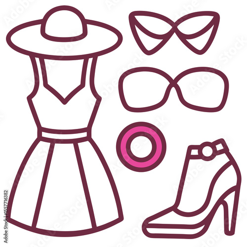 fashion vector accessories related concept dres icon 1
