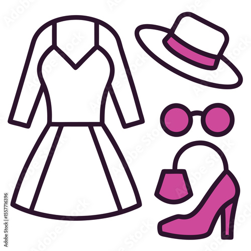 fashion vector accessories related concept dres icon 1