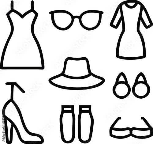 fashion vector accessories related concept dres icon 1