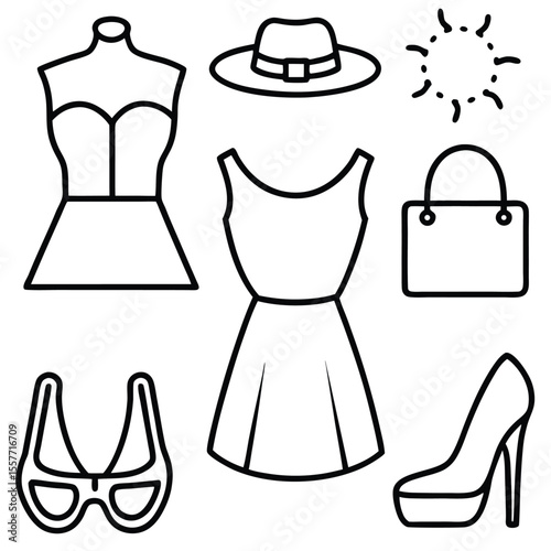 fashion vector accessories related concept dres icon 1