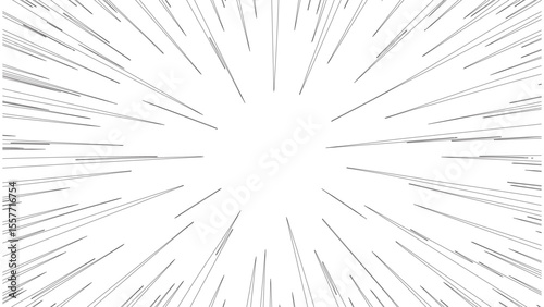 Black and White Speed Burst Lines with Center Focus