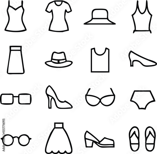 fashion vector accessories related concept dres icon 1