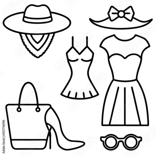 fashion vector accessories related concept dres icon 1