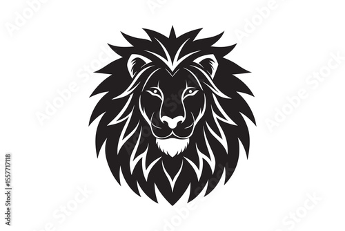 Powerful lion head vector illustration for wildlife tattoo or mascot symbol