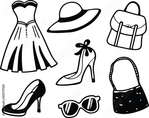 fashion vector accessories related concept dres icon 1