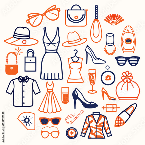 fashion vector accessories related concept dres icon 1