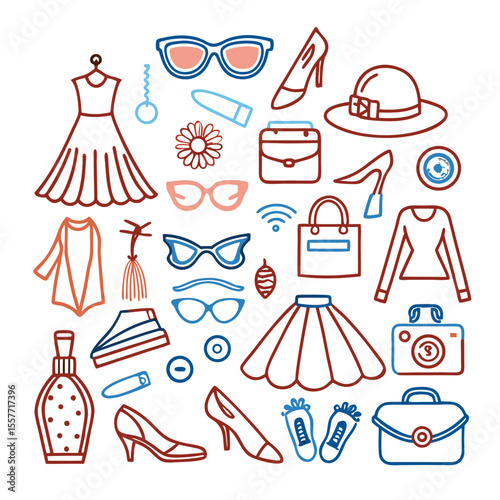 fashion vector accessories related concept dres icon 1