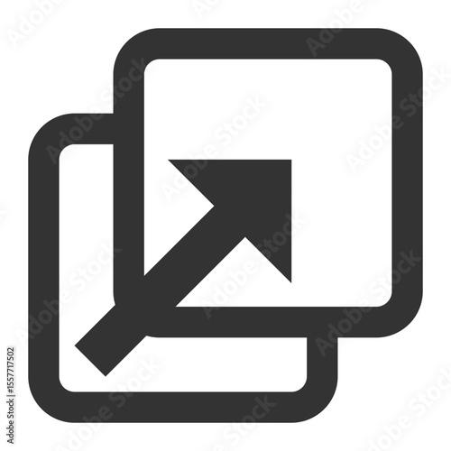 Simple dark grey icon representing expanding or scaling up a window or element