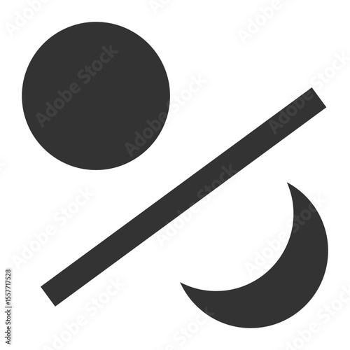 Abstract graphic representation of day and night transition with a diagonal line