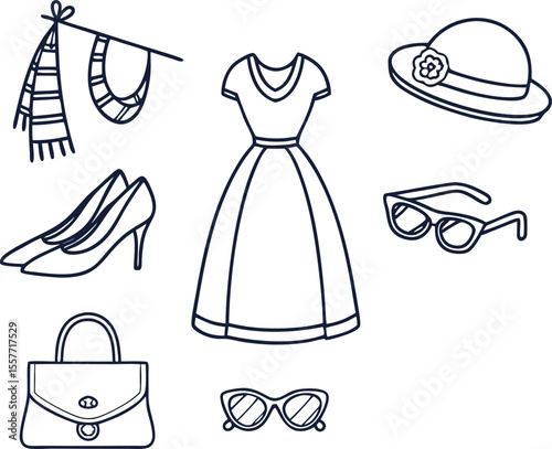 fashion vector accessories related concept dres icon 1