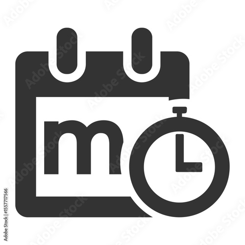 Calendar icon with stopwatch symbolizing time management and scheduling appointments