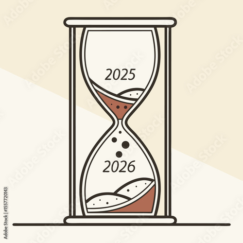 Vector illustration of a money hourglass, symbolizing the concept of time passing and financial deadlines