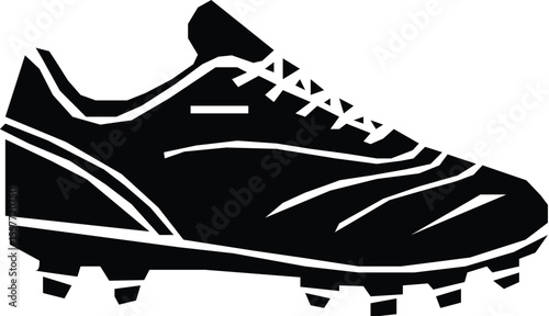 Black Soccer Cleats Icon Side silhouette vector