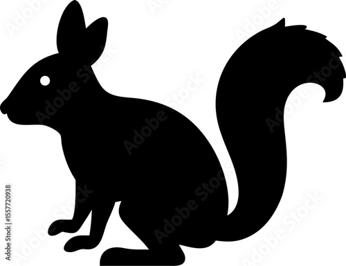Black rabbit silhouette vector illustration for cute animal and Easter designs