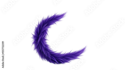 Abstract shape made of violet fur isolated on white background 3d rendering