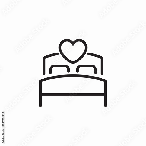 bed heart decoration icon sign vector