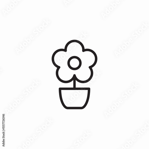 flower pot icon sign vector