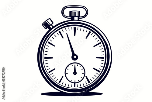 Vintage Stopwatch Illustration Showing Precise Time Measurement for Time Management and Deadlines