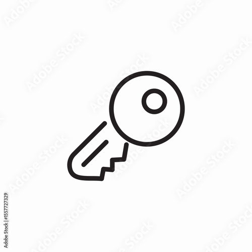 round key icon sign vector