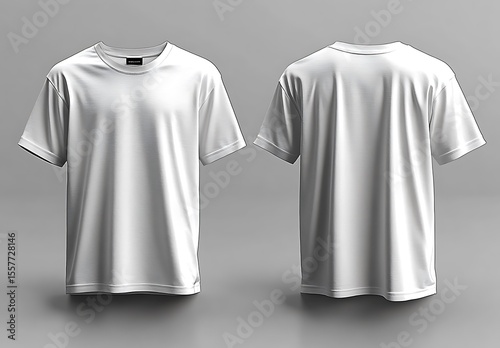 Blank White T-Shirt Mockup Front and Back View