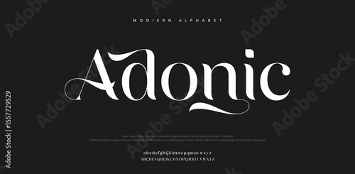 Adonic minimal modern alphabet fonts. Typography minimalist urban digital fashion future creative logo font. vector illustration	