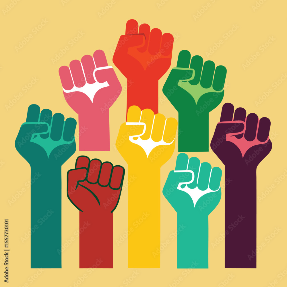 Fototapeta premium colorful hands vector