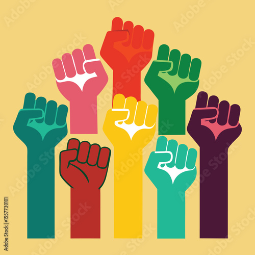 colorful hands vector