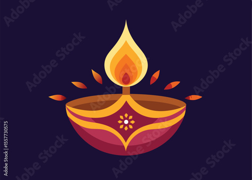 flaming torch on black background
