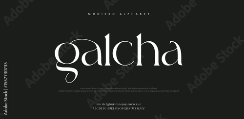 Galcha  alphabet letters font and number. Classic Lettering Minimal Fashion Designs. Typography modern serif fonts regular decorative vintage concept. vector illustration	
