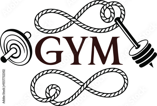 Modern monogram gym logo with intertwined letters ideal for fitness brands and athletic clubs