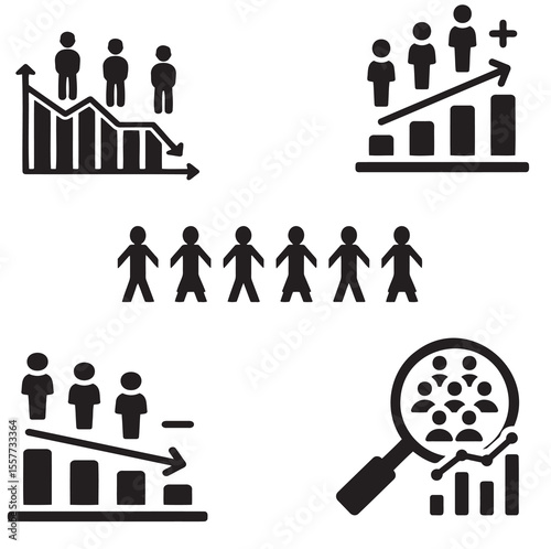 business people icons set