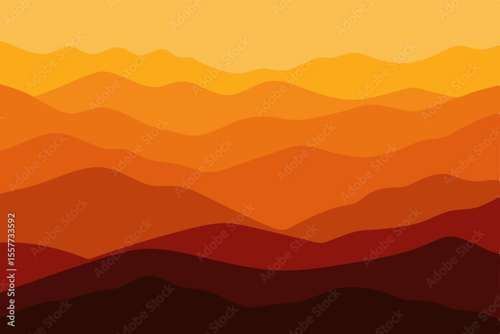 Obraz premium ayered hills under a dramatic golden sunset sky