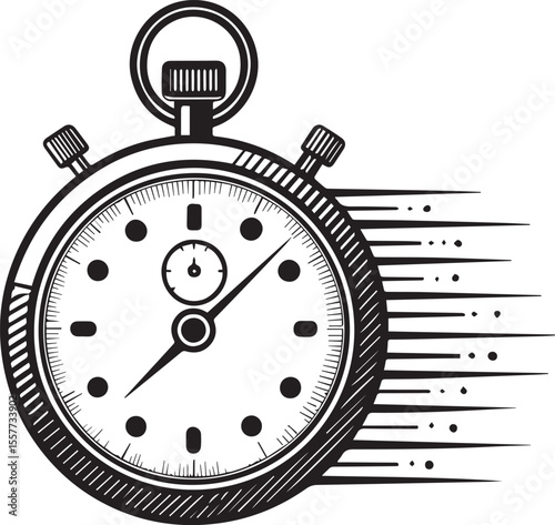 Stopwatch vector icon set showing a timer clock for sport and accurate time measurement