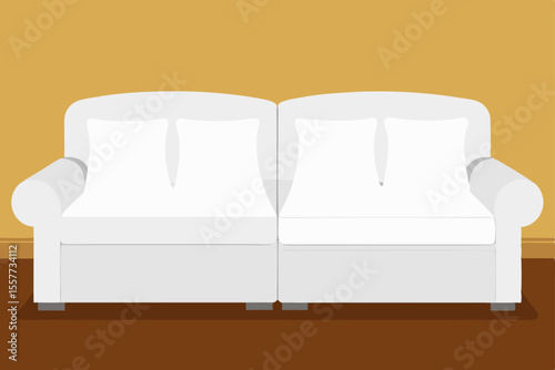 white sofa isolated on white background