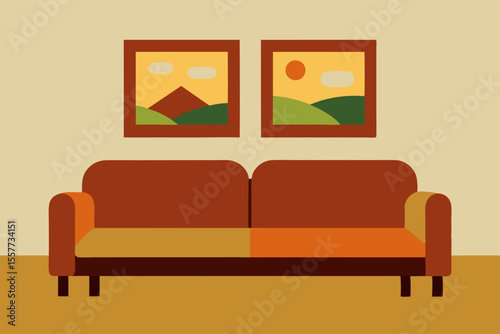 modern living room with sofa