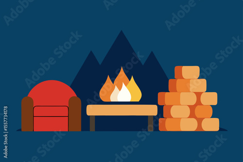 fireplace with christmas gifts