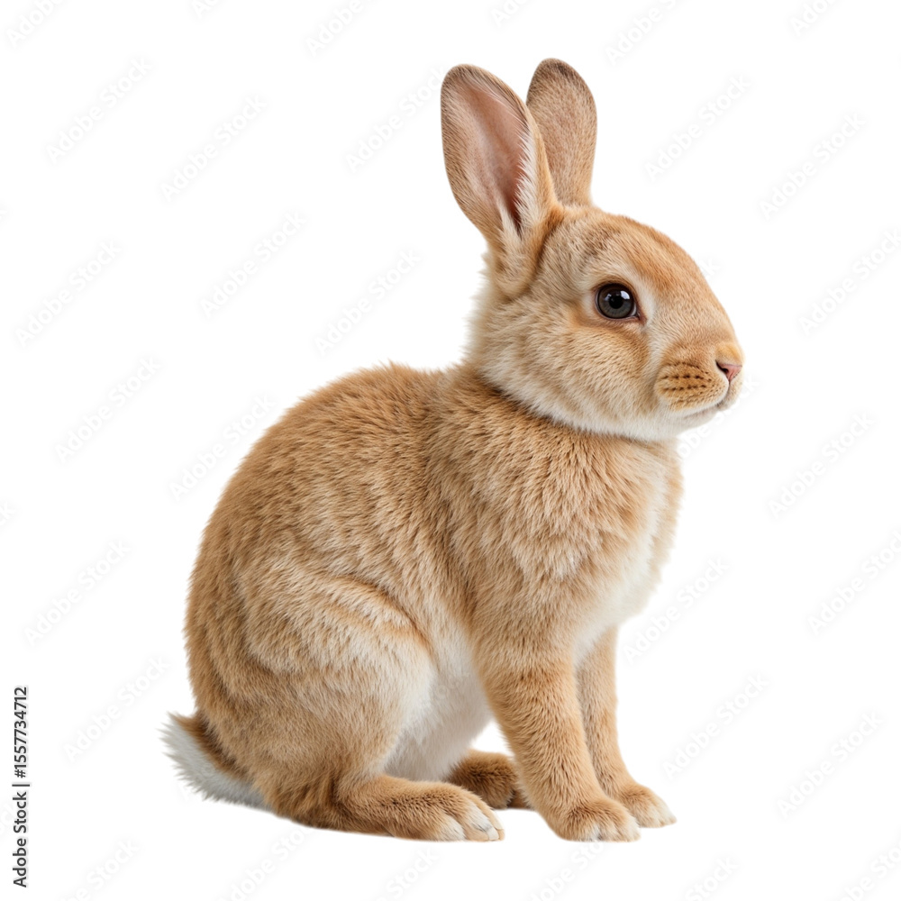 Obraz premium Cute Brown Rabbit Sitting Gracefully in a Studio Setting